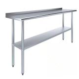 AMGOOD 18x72 Stainless Table w/ Backsplash