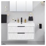 Bath Vanity, White Top & Faucet Set