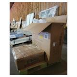 Skid lot of assorted furniture parts