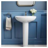 20 1/2 in. White Pedestal Sink with Overflow