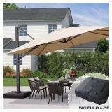 12 ft Square Cantilever Umbrella Beige