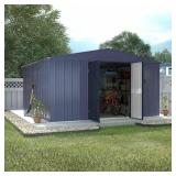 Outdoor Metal Storage Shed, Gray, 120 sq ft