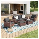 5-Pcs All-Weather Brown Wicker Patio Set does not