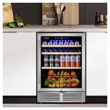 24 in. Beverage Refrigerator, Silver