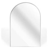 24x36 Arched Wall Mount Vanity Mirror, Silver