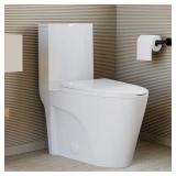 St. Tropez 1-Piece Dual Flush Toilet, White