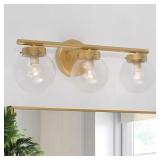 Gold Vanity Light, 3-Light Globe