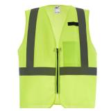 Yellow Class 2-High Vis Mesh Vest w/ 1-Pocket