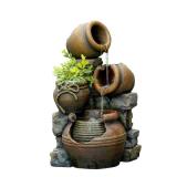 Outdoor Water Fountain with Flower Pot