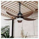 44 in Indoor/Outdoor Brown Fan with Light
