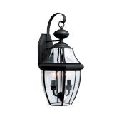Lancaster 10" W 2-Light Black Lantern Sconce