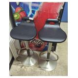 Pair of Adjustable Bar Stools with Footrests