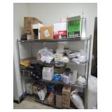 Industrial Metal Shelving Unit (71in W by 75in H).
