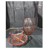 Pink Glass Lot - Qty 3