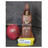 Handmade Carved Wooden Monk Figurine
