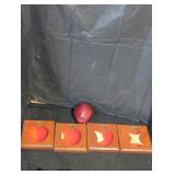 Set of Apple-Themed Wooden Plaques