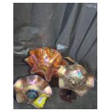 Iridescent Glass Bowl and Compote Set