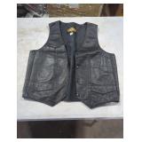 Black Leather Motorcycle Vest