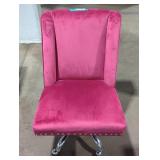 Pink Upholstered Swivel Accent Chair