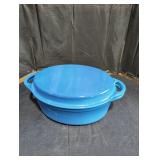 Blue Enameled Cast Iron Dutch Oven