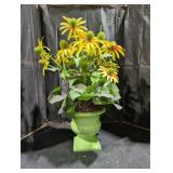 Decorative Floral Arrangement in Green Pot