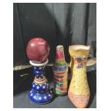 Decorative Boot, Glass Bottle and candle holder
