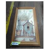 Framed Country Birdhouse Print