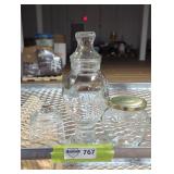 Set of Three Clear Glass Jars with Lids