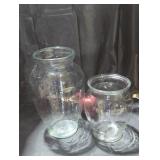 Pair of Clear Glass Vases