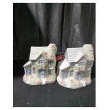 Cottage-Style Ceramic Bookends