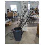 Decorative Lighted Twig Arrangement in Planter