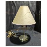 Glass Base Table Lamp with Textured Shade