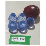 Assorted Glass Eggs with Swirl Design