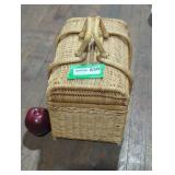 Woven Basket with Hinged Lid