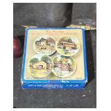 Set of 4 Vintage Porcelain Collectors Plates