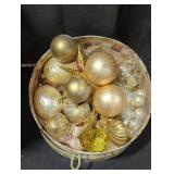 Assorted Gold-Colored Holiday Ornaments