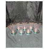 Set of Seven Vintage Colored Glass Goblets
