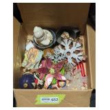Assorted Vintage Christmas Decorations Box