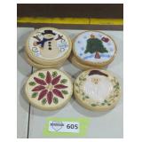 Set of Festive Ceramic Coasters