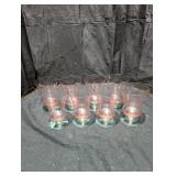 Set of Eight Vintage Pink Goblets