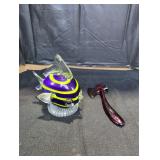 Glass Fish Figurine and Decorative Axe Set