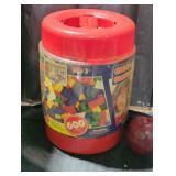 Mega Bloks in Red Storage Container