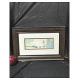 Framed Artwork of Vintage Bathtub Scene