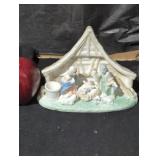 Ceramic Nativity and Winter Sleigh Figurines