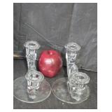 Pair of Elegant Glass Candelabras