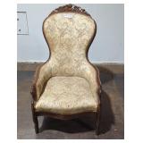 Victorian-Style Carved Wood Armchair