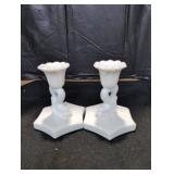 Matching Milk Glass Candle Holders