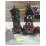 Pair of Wooden Decorative Birdhouses