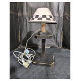 Vintage Checkered Table Lamp
