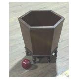 Hexagonal Wooden Planter with Turned Legs